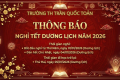 THÔNG BÁO NGHỈ TẾT DƯƠNG LỊCH 2026